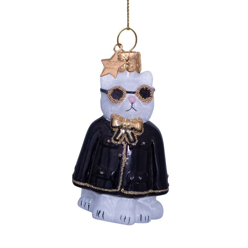Fashionista kat juleophæng - H7,5 cm.